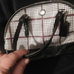 Coach Peyton Cora plaid domed satchel